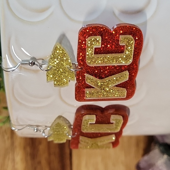 NFL Jewelry - CHIEFS KINGDOM Sparkle Drop Earrings, Choice of Style